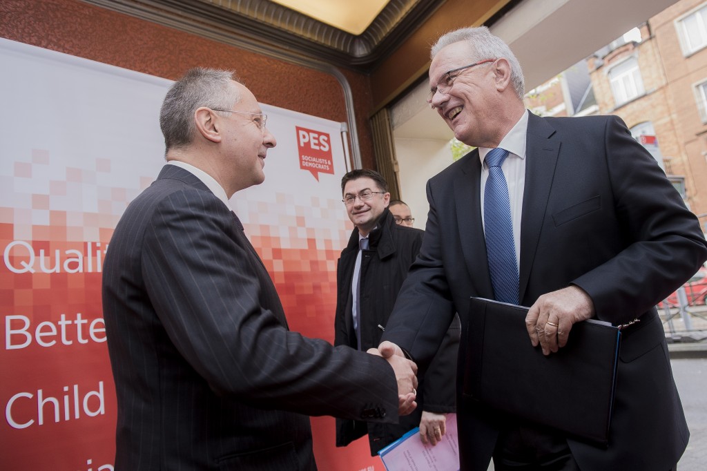 Brussels, Belgium 7 March 2016
PES pre-EU Council meeting.
Sergei Stanishev and Neven Mimica.
Photo: Party of European Socialists