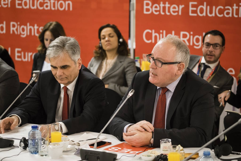 Brussels, Belgium 7 March 2016
PES pre-EUcouncil meeting. Frans Timmermans, Werner Faymann. Photo: Party of European Socialists