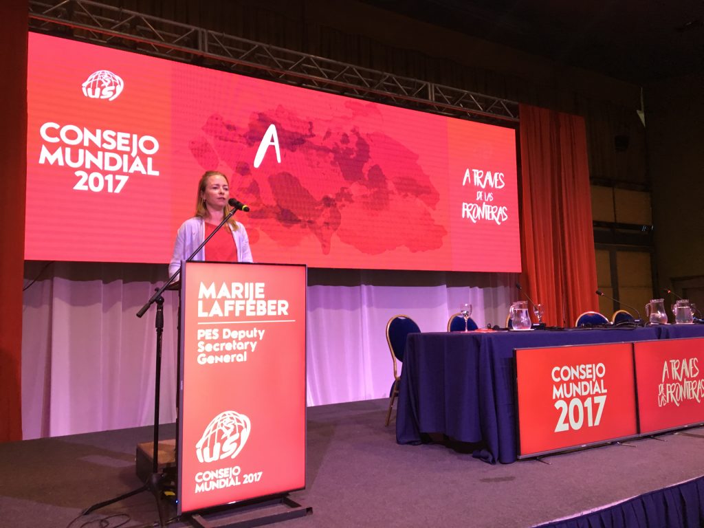 PES at the 2017 World Council of the International Union of Socialist Youth in Rosario, Argentina