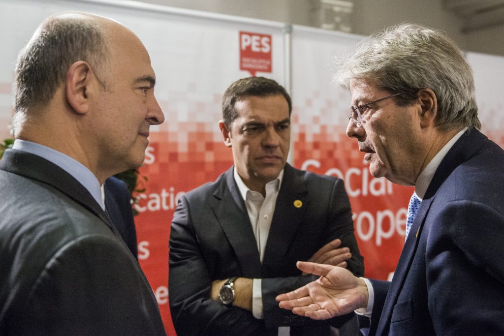 Pierre Moscovici, Alexis Tsipras, Paolo Gentiloni